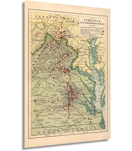 Amazon.com: HISTORIX Vintage - 1862 Military Map of the United